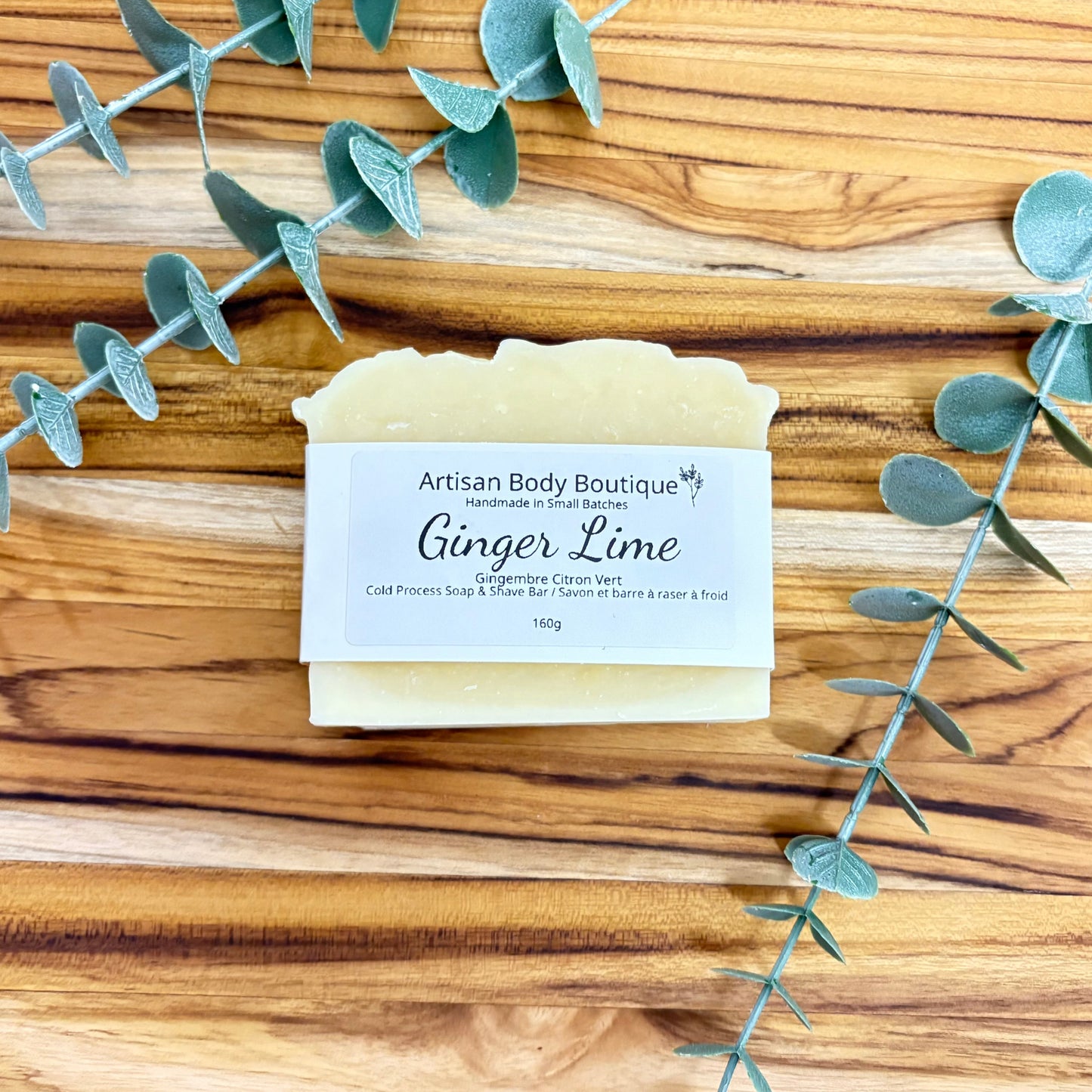 Body Soap + Shave Bar – Moisturizing Cold Process Soap Ginger Lime