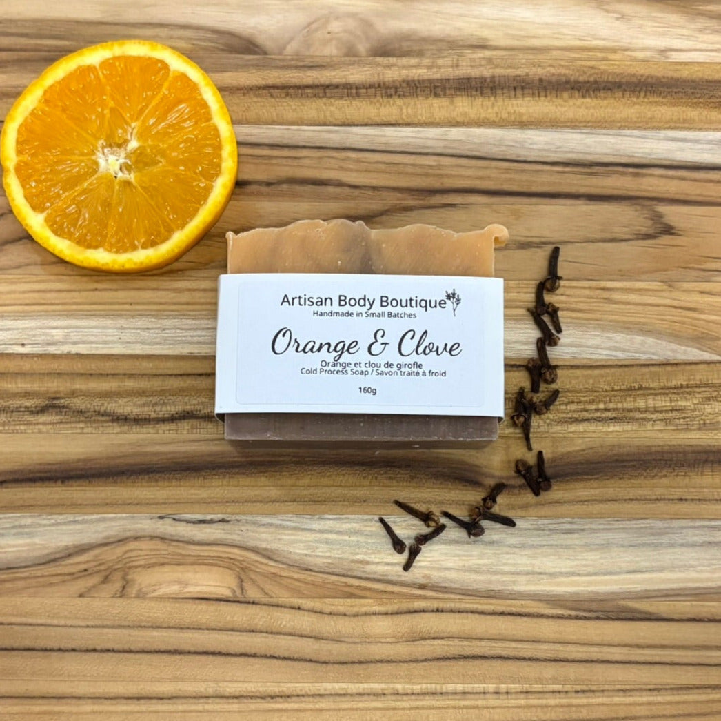 Body Soap + Shave Bar – Moisturizing Cold Process Soap Orange & Clove