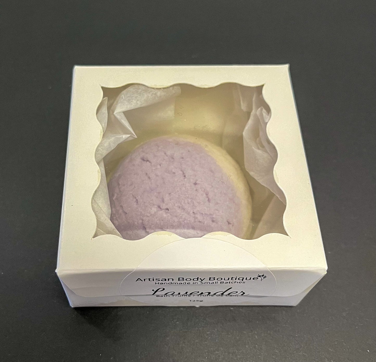 Bath Bomb Truffle in Lavender Scent with nourishing Shea butter.