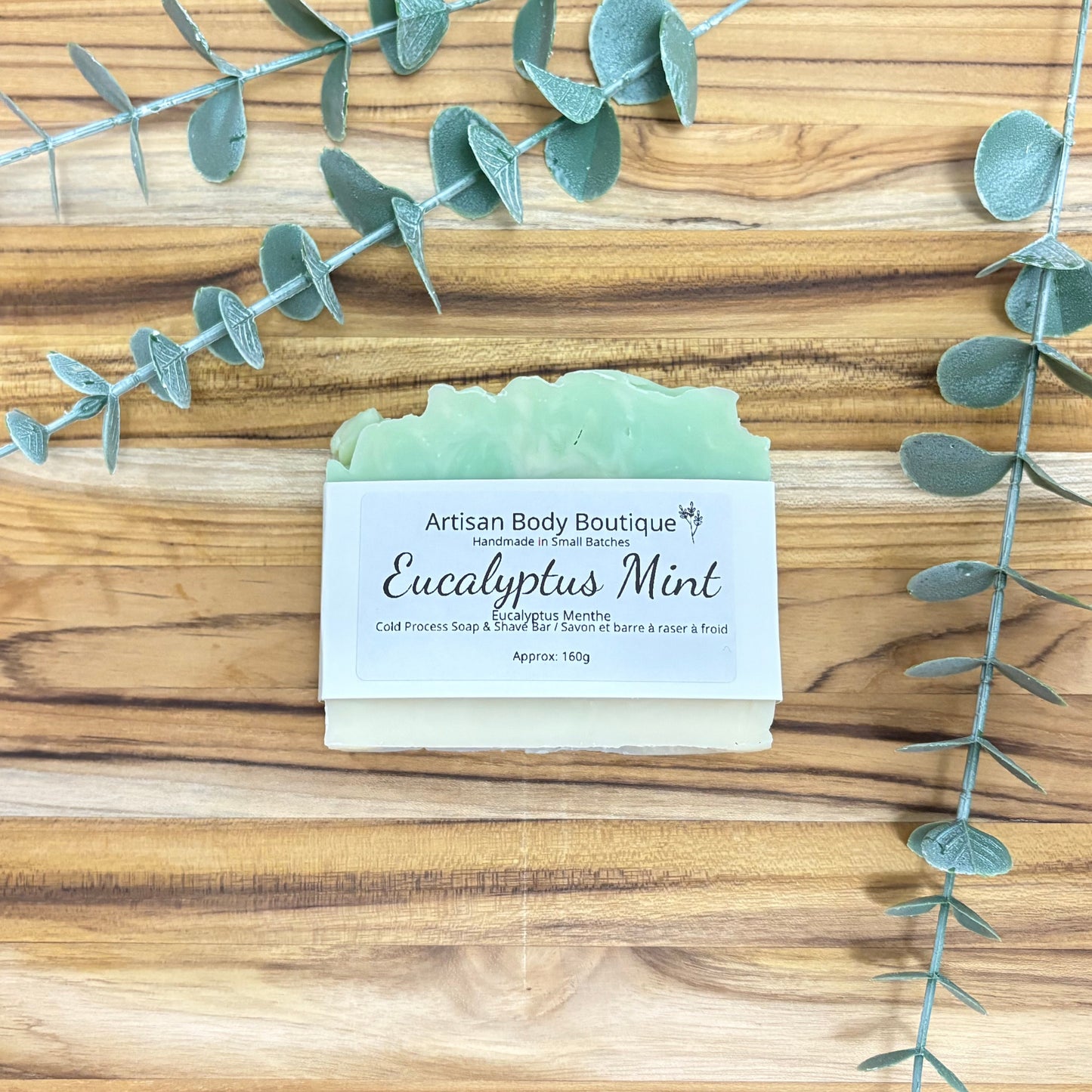 Body Soap + Shave Bar – Moisturizing Cold Process Soap Eucalyptus Mint