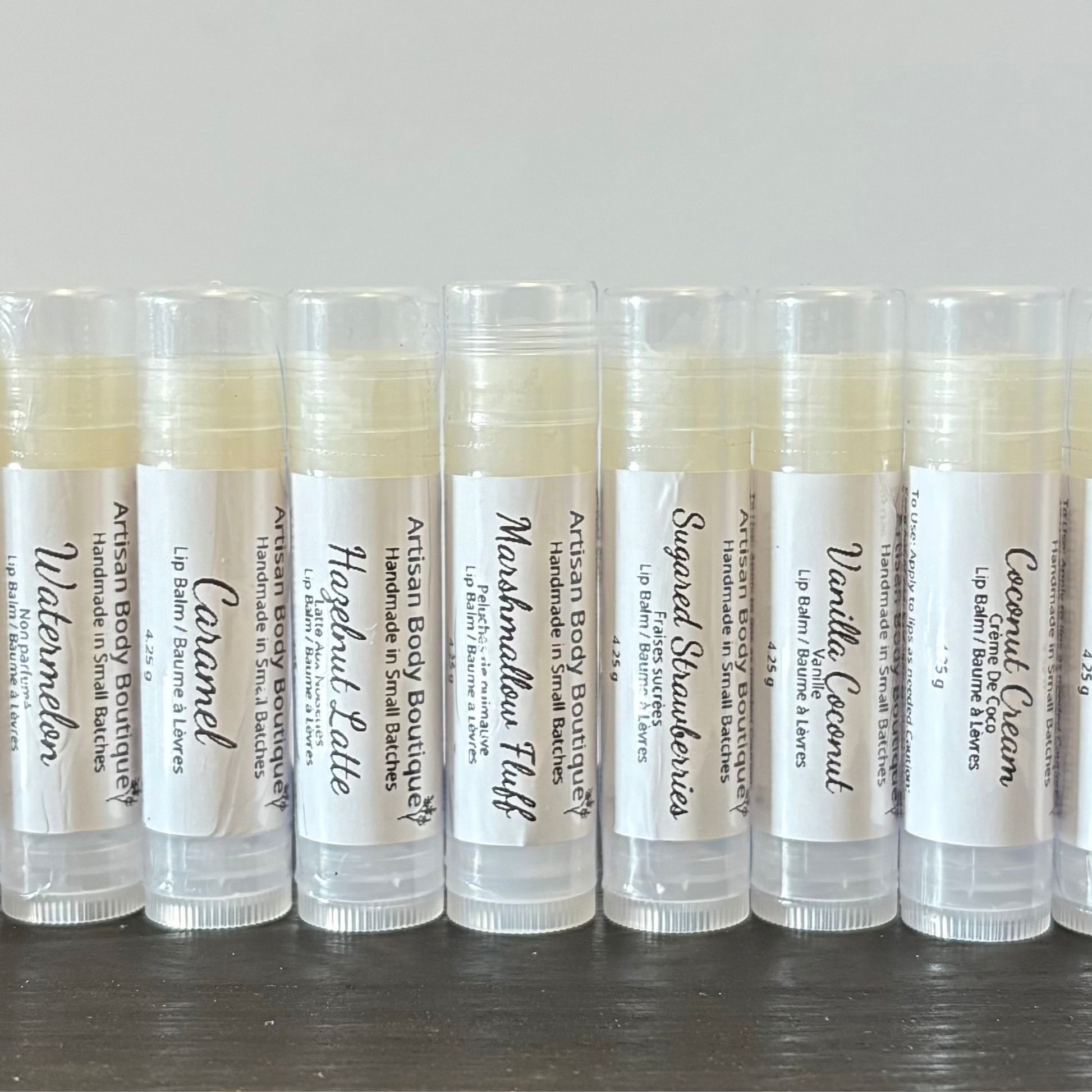 Assorted lip butter balms in multiple flavors – ultra-moisturizing and nourishing lip care