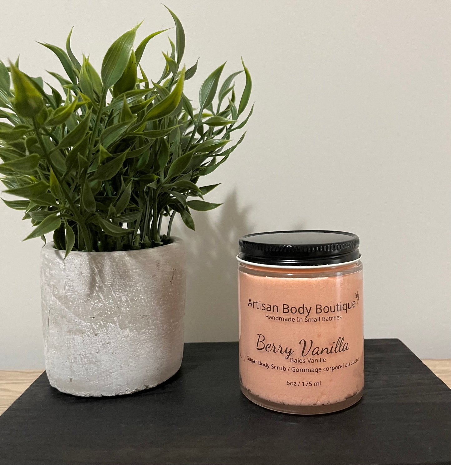 Berry Vanilla Body Scrub to Lotion – fruity, antioxidant-rich sugar scrub that exfoliates and hydrates with shea butter and natural oils