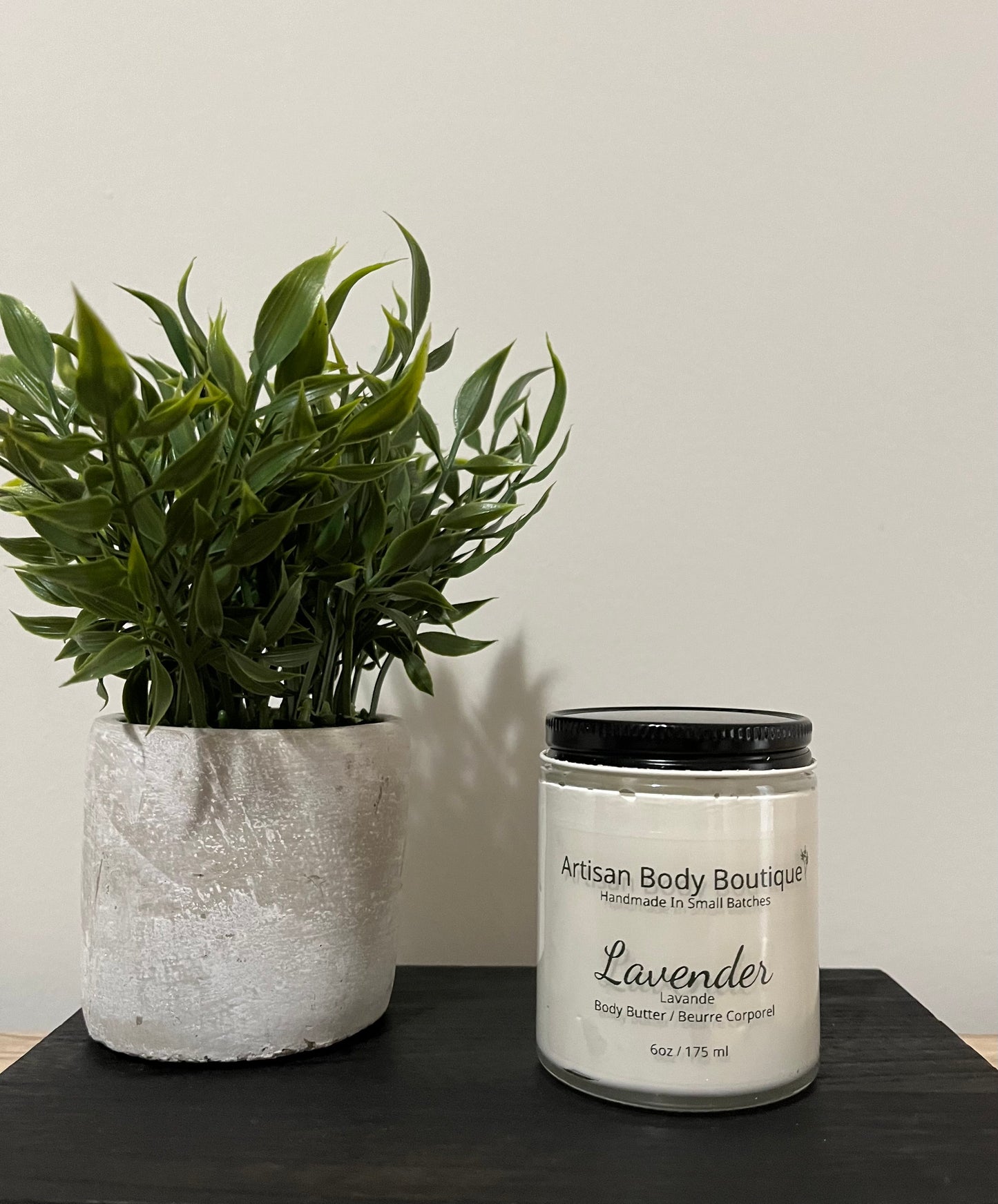 Lavender body butter in a jar – ultra-moisturizing, handcrafted with shea butter and grapeseed oil for soft, hydrated skin